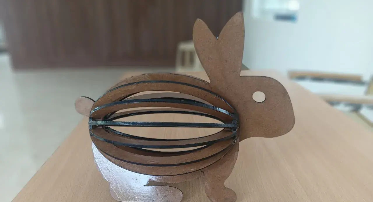 Wooden Rabbit Night Light Bunny view 4